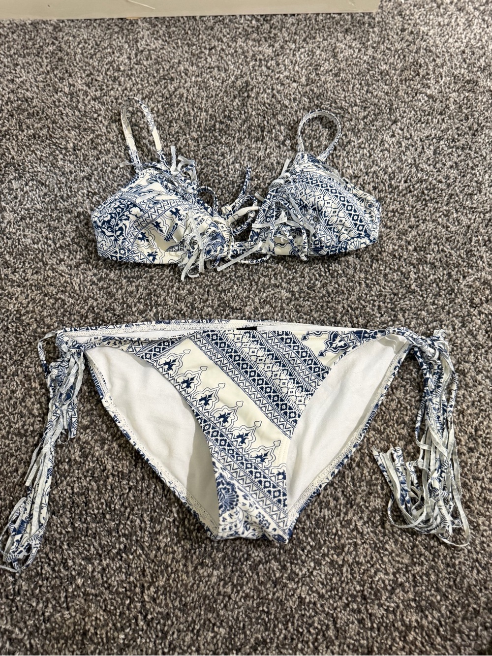 Ninety Six Degrees Navy and White Printed Swim Top